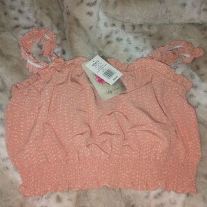 Lily Rose Juniors' Smocked Waist Crop Top